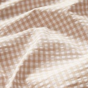 <h2>Small Check Seersucker, Beige &ndash; Anemone/White &ndash; Characteristic Structure and Fine Check, 