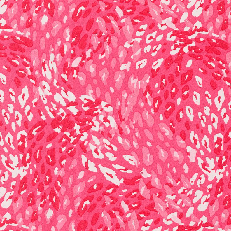 Crepe fabric abstract leopard pattern – intense pink,  image number 1
