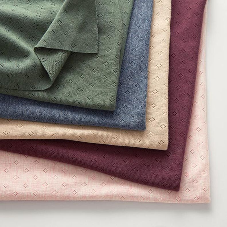 Fine Jersey Knit with Openwork  Melange – light pink,  image number 5