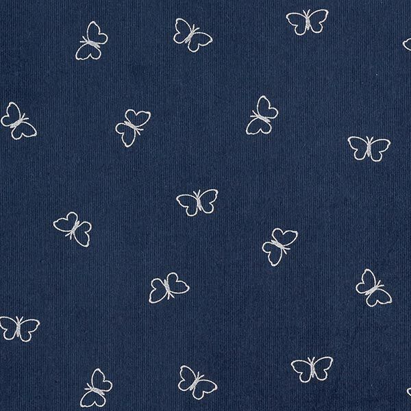 Baby Cord glittery butterflies – navy blue,  image number 1