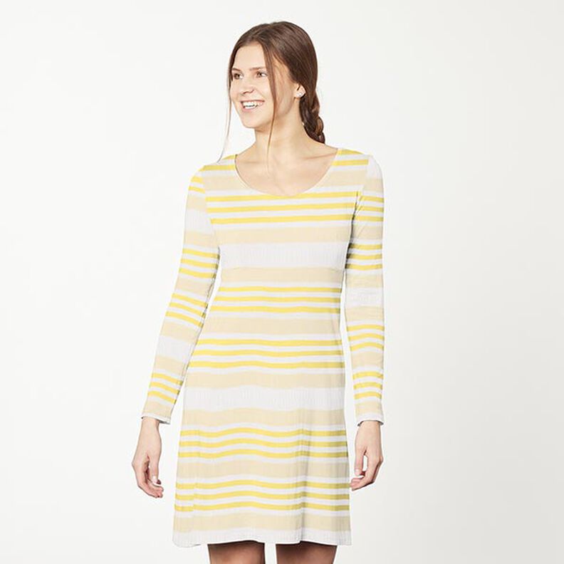 Crushed viscose jersey – white/lemon yellow,  image number 6