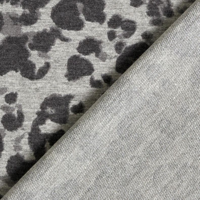 Leopard print melange French terry – grey,  image number 4