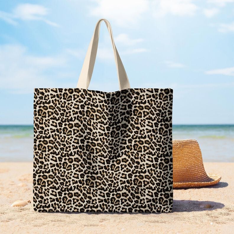 Decor Fabric Jacquard woven leopard pattern – light beige/black,  image number 6