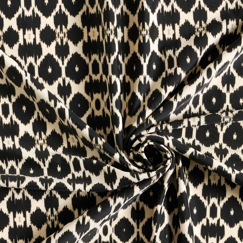Swimsuit fabric abstract leopard print – black/cashew,  image number 3
