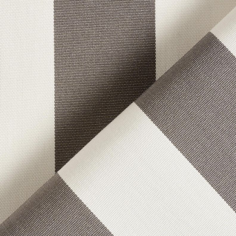 Outdoor Fabric Canvas Block Stripes – stone grey/ivory,  image number 4