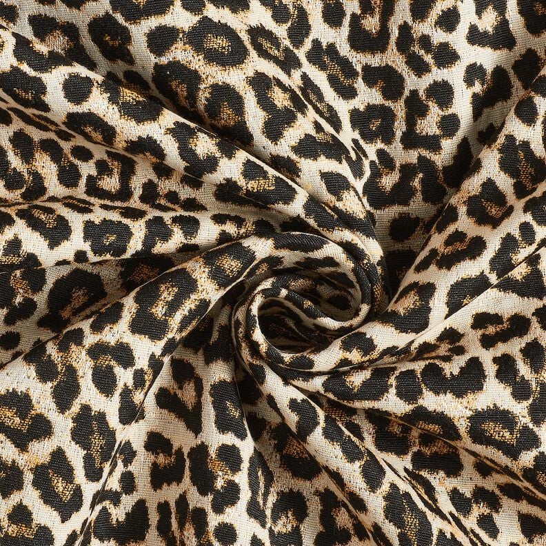 Decor Fabric Jacquard woven leopard pattern – light beige/black,  image number 3