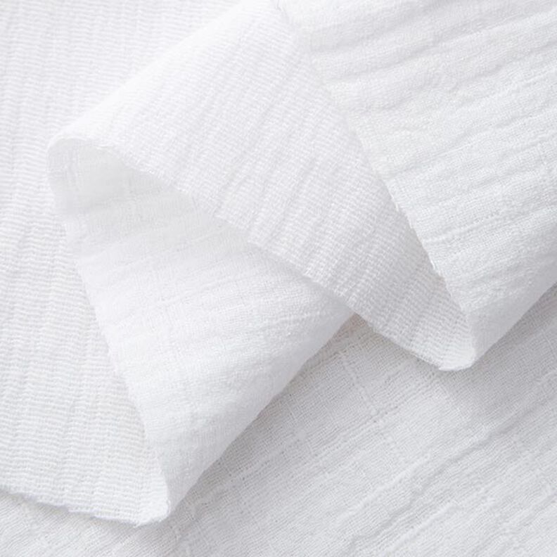 Bamboo Double Gauze/Muslin Texture – white,  image number 3