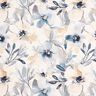 Decor Fabric Half Panama Large Flowers – almond/blue,  thumbnail number 1