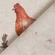 Decor Fabric Half Panama Chickens – natural/terracotta,  thumbnail number 4