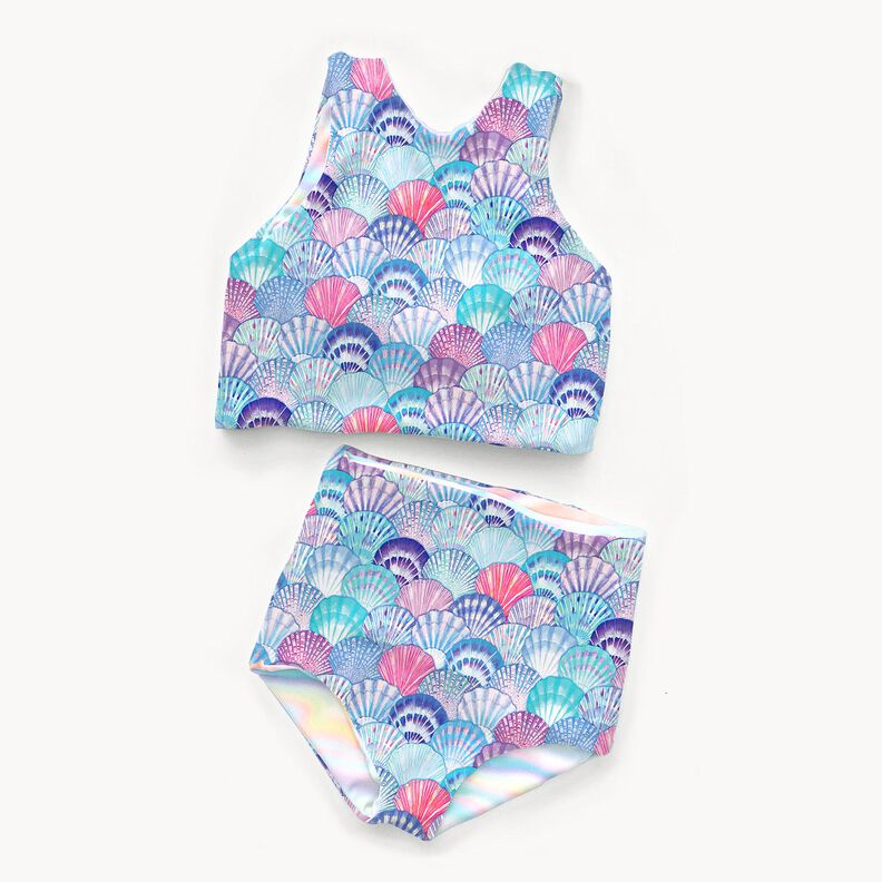 Swimsuit Fabric UPF50 Shells – aqua blue/blue lilac,  image number 5