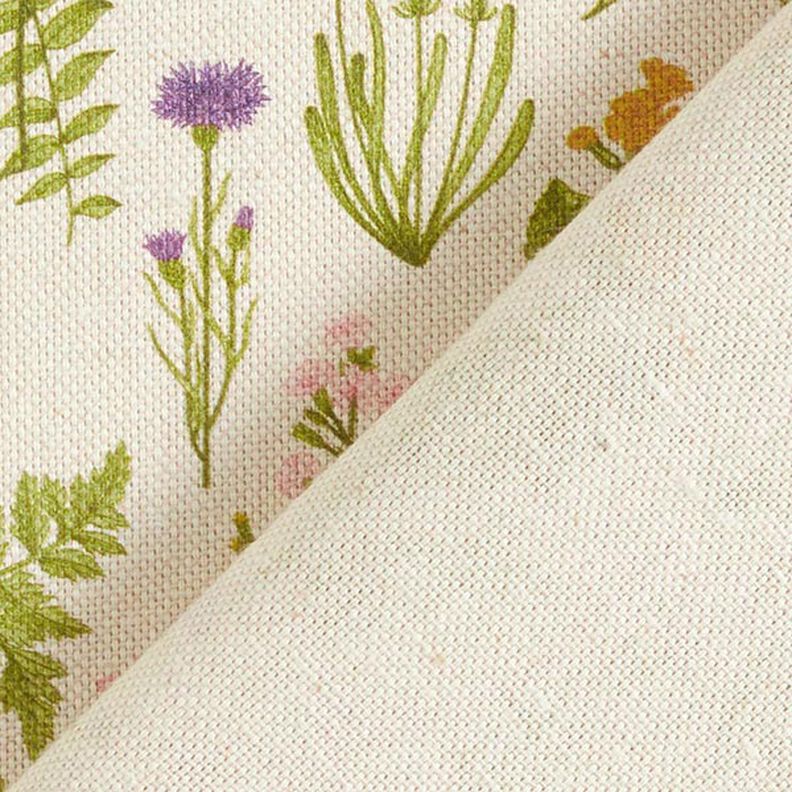 Decorative fabric Digital print Meadow herbs – natural/green,  image number 4