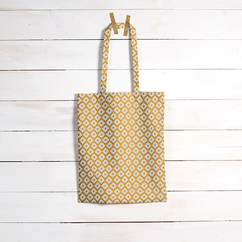 Outdoor fabric jacquard rhombus – mustard,  image number 7