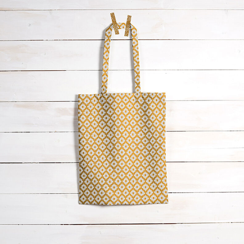 Outdoor fabric jacquard rhombus – mustard,  image number 7