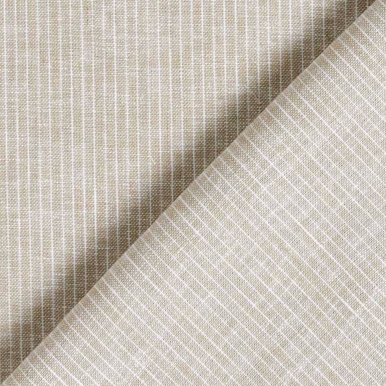 Linen Cotton Blend Narrow Stripes – light taupe/white,  image number 4