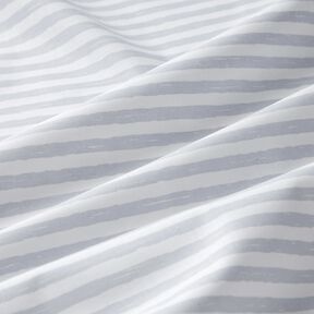 Cotton Cretonne casual stripes – light grey/white, 
