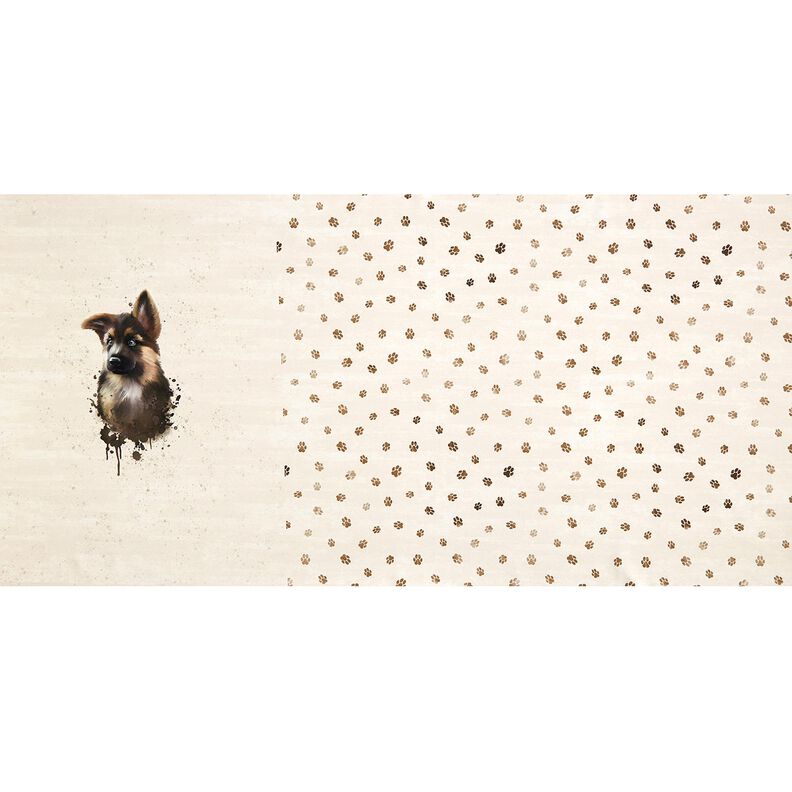 French Terry German Shepherd Panel | Glitzerpüppi – light beige,  image number 5