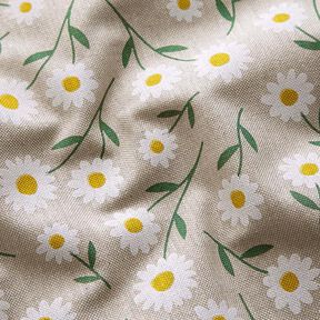 Decor Fabric Half Panama daisies – natural/white, 