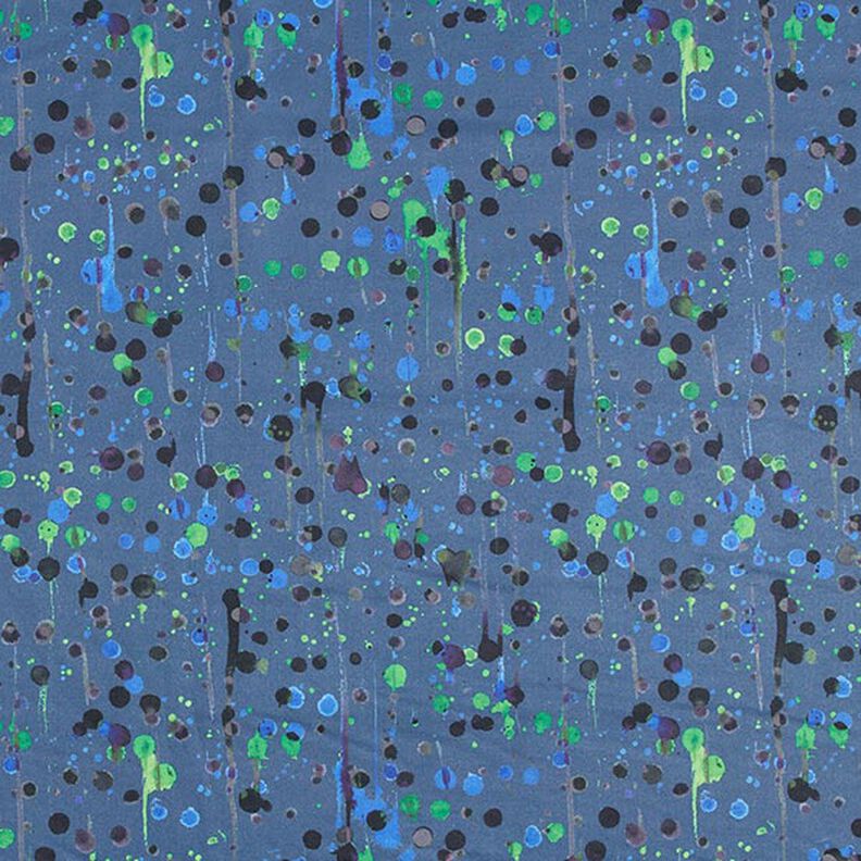 Softshell dripping blobs Digital Print – denim blue/grass green,  image number 1