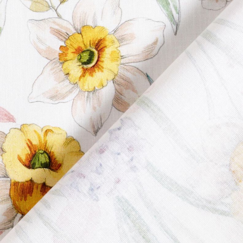 Cotton Poplin daffodils – ivory/light dusky pink,  image number 4