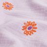 Double Gauze/Muslin embroidered large flowers | Poppy Fabrics – pastel violet/peach orange,  thumbnail number 6