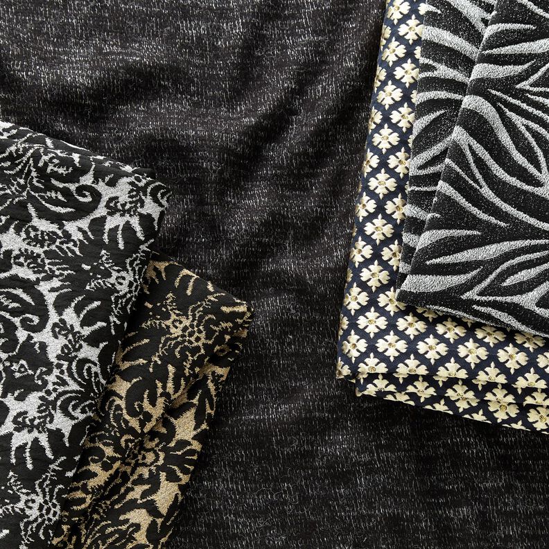 Glitter jersey zebra stripes – black/metallic silver,  image number 7