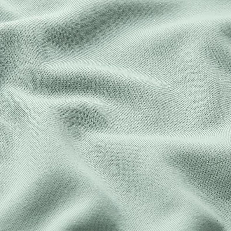 Brushed Sweatshirt Fabric plain Lurex – reed/silver,  image number 3