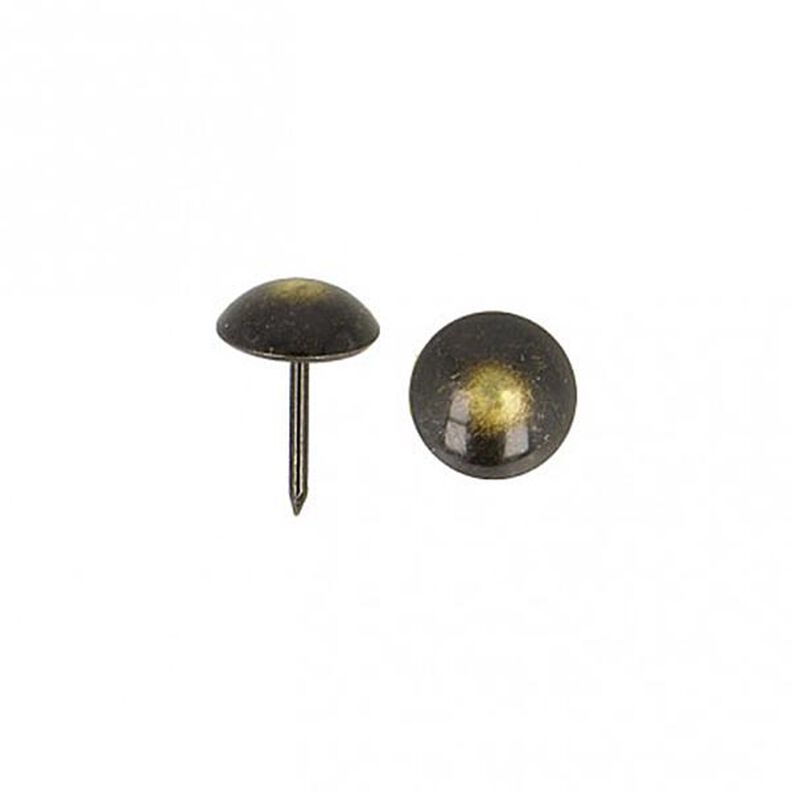 Upholstery Tacks [ 17 mm | 50 Stk.] - anthracite/antique gold metallic,  image number 2