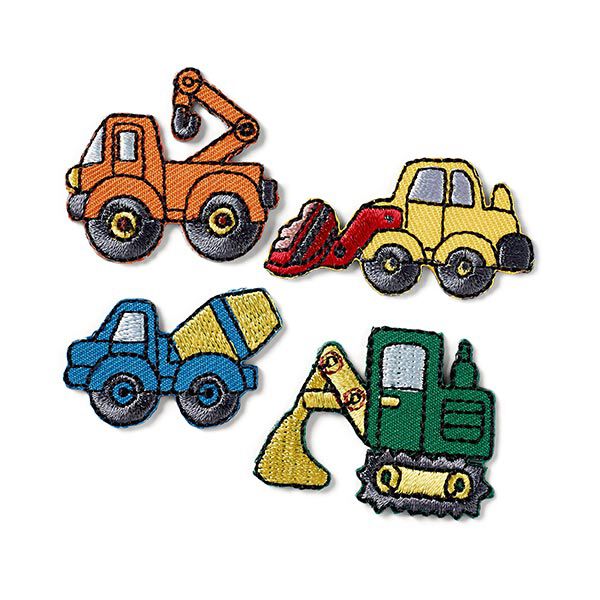 Appliqué Construction vehicles [ 4 pieces ] | Prym – orange/yellow,  image number 1