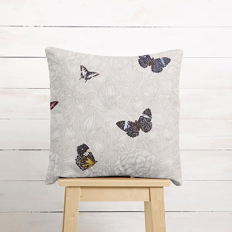 Decor Fabric Half Panama butterflies – light beige,  image number 6