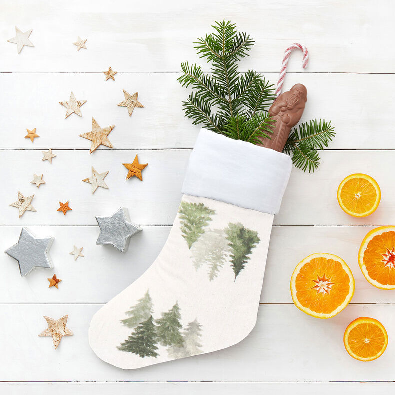 Decor Fabric Half Panama elegant fir trees – natural/pine,  image number 6