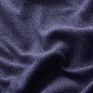 Fine Jersey Knit with Openwork – navy blue, 