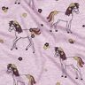 Cotton Jersey Glittery flower horse | Poppy Fabrics – pastel violet/gold,  thumbnail number 2