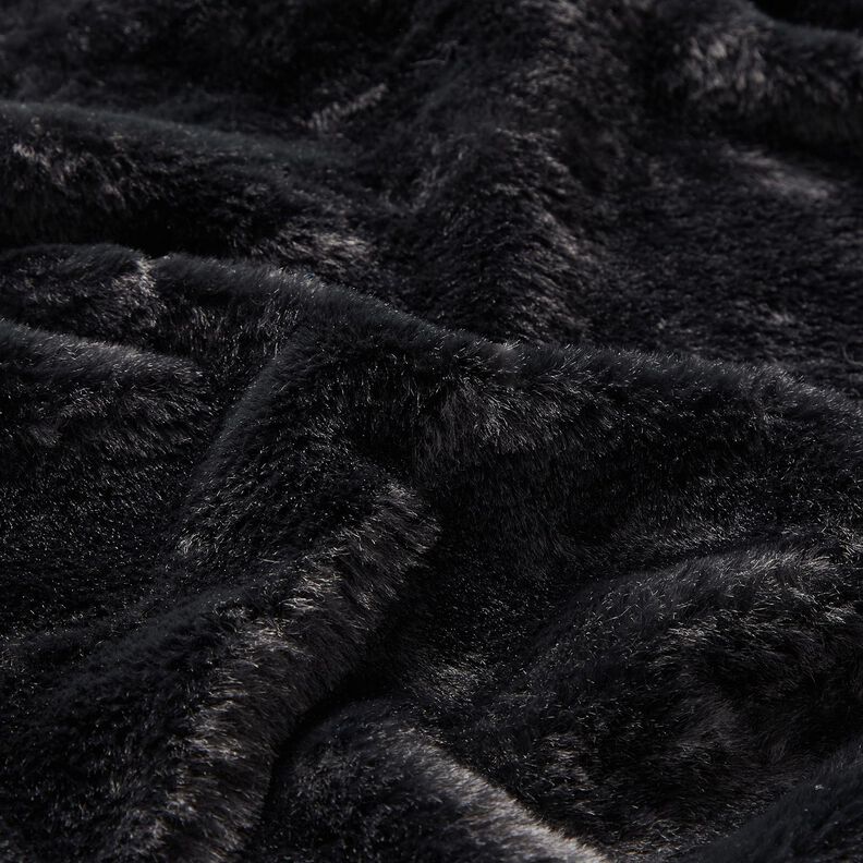 Plain faux fur – black,  image number 2