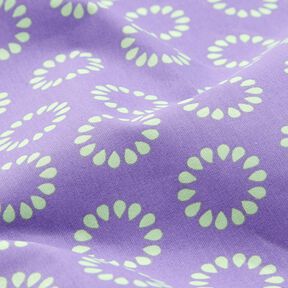 Coated Cotton Colourful Circles – lavender/May green, 