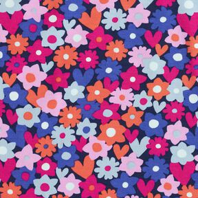 Cotton Jersey colourful flowers | Poppy Fabrics – midnight blue, 