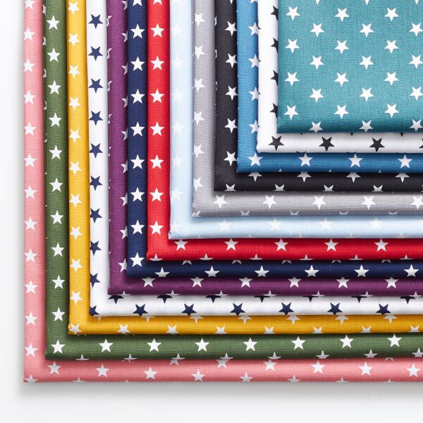 Cotton Poplin Medium Stars – navy blue/white,  image number 3