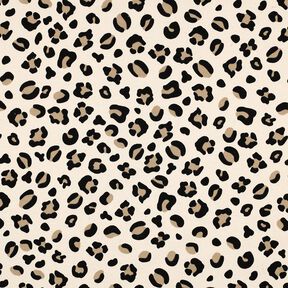 Brushed Sweatshirt Fabric Leopard Print | Poppy Fabrics – cream/anemone, 