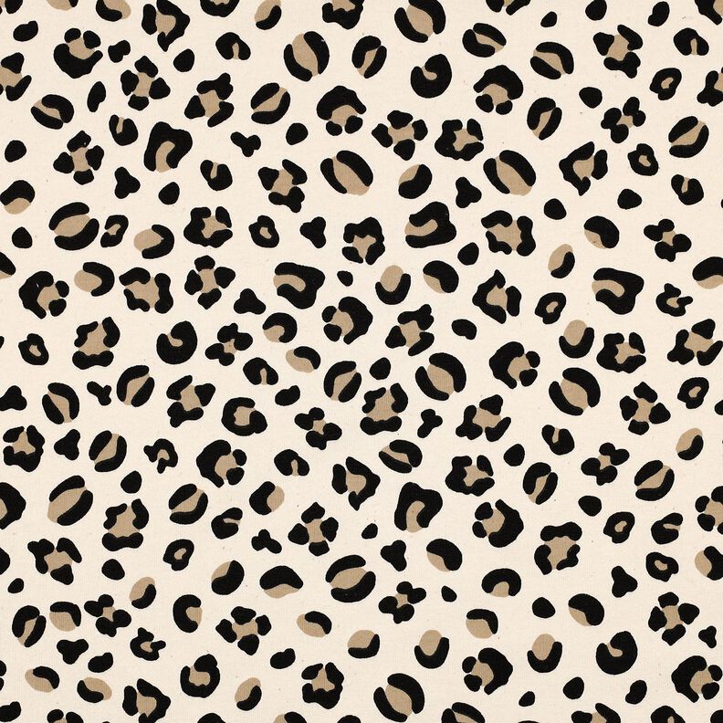 Brushed Sweatshirt Fabric Leopard Print | Poppy Fabrics – cream/anemone,  image number 1
