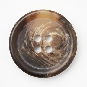 4-hole round button  [Ø 25 mm] – black brown, 