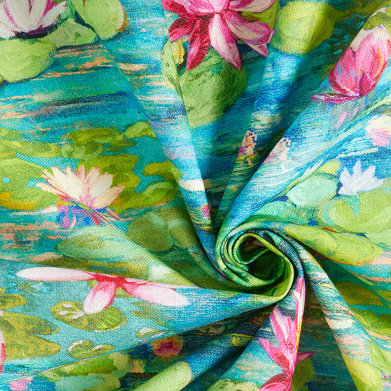 Digital print decorative fabric Monet – turquoise,  image number 3