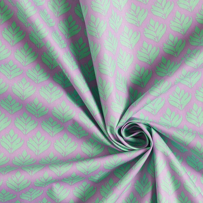 Coated Cotton Abstract Fans – pastel violet/mint,  image number 3