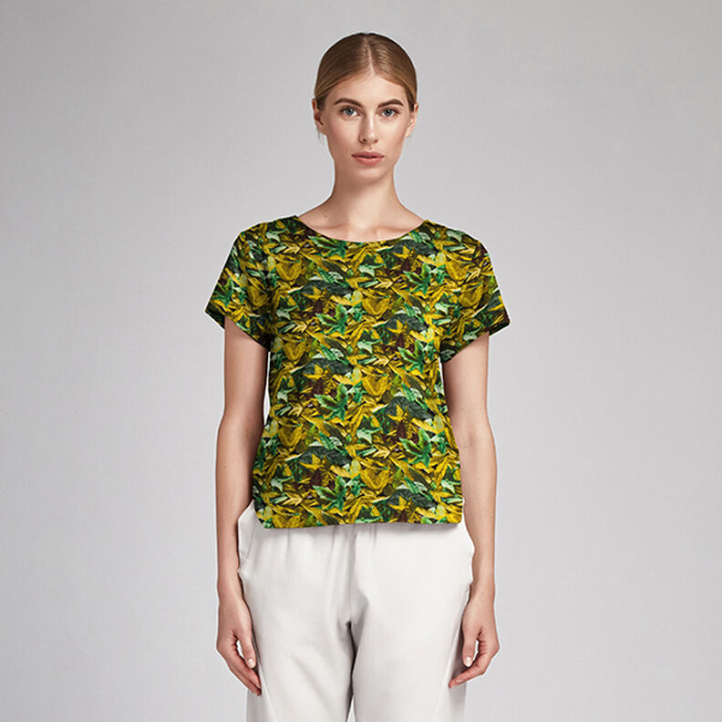 Jungle viscose fabric – olive,  image number 5