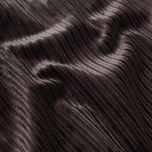 Plain Cotton Viscose Blend Stretch Cord – black brown,  image number 2