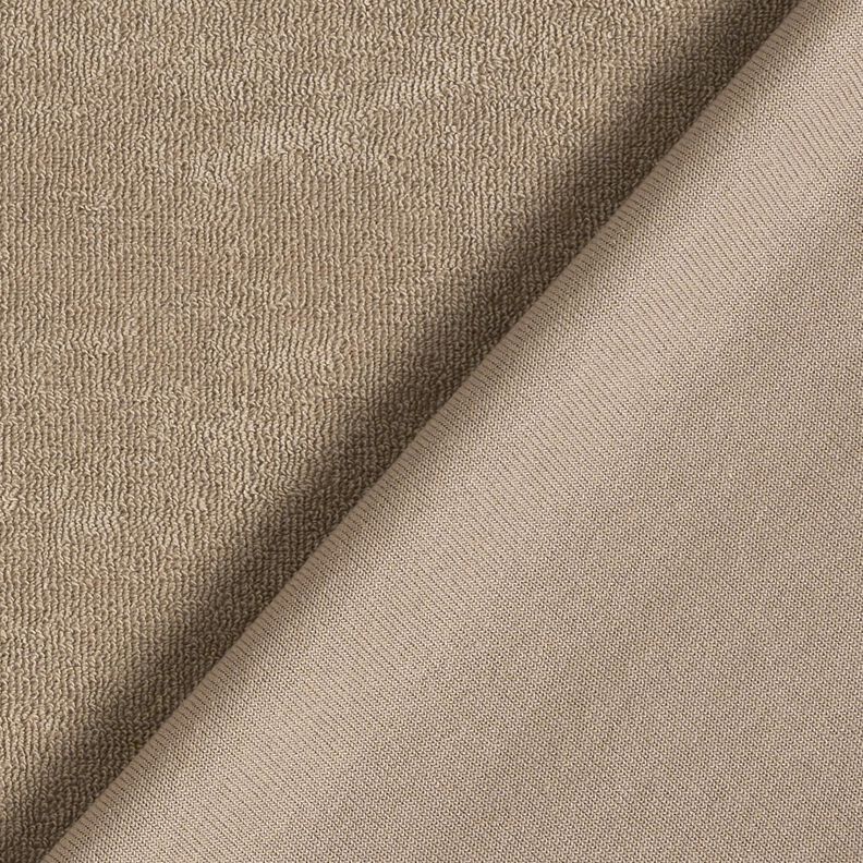 Towelling Fabric Stretch Plain – beige,  image number 3