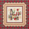 Decorative Panel Tapestry Fabric Nutcracker Duo – carmine/light beige,  thumbnail number 1