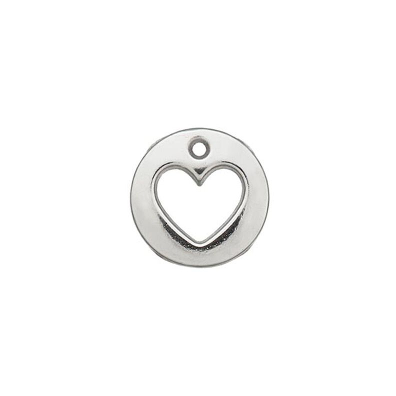 Heart Embellishment [ Ø 12 mm ] – silver metallic,  image number 1