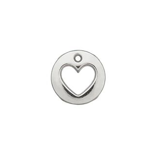 Heart Embellishment [ Ø 12 mm ] – silver metallic, 