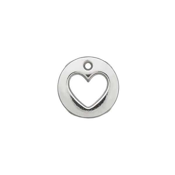 Heart Embellishment [ Ø 12 mm ] – silver metallic,  image number 1