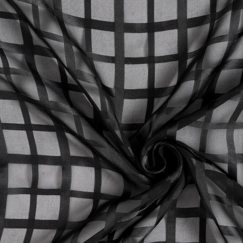Chiffon window check – black,  image number 3