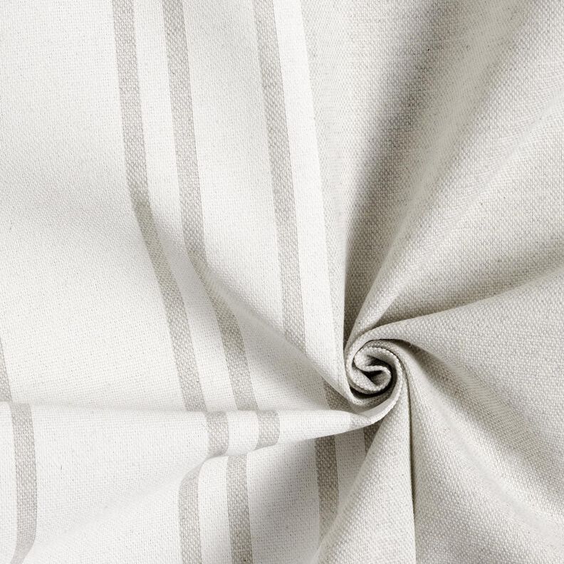 Decor Fabric Panama Block Stripes – offwhite/misty grey, image number 3
